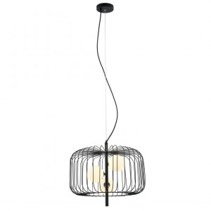 Pendul Daren R 3xG9 metal/sticla negru Italux