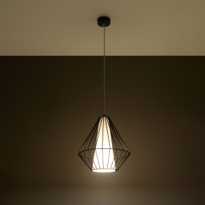 Pendul Demi 1xE27 metal/acril negru conic - Img 3