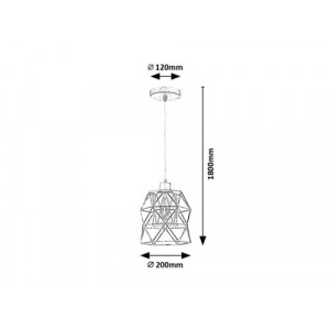Pendul Emrys 1xE27 metal/sticla negru/fumuriu Rabalux