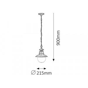 Pendul exterior Odessa 1xE27 metal/acril maro Rabalux