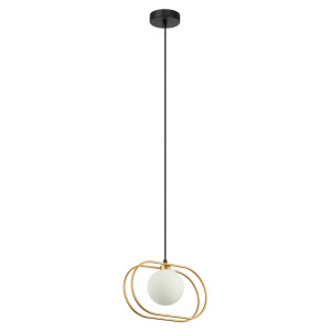 Pendul Grosetta 1xG9 metal/sticla auriu/negru Italux