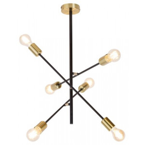 Pendul Lanny 6xE27 metal/acril negru Rabalux