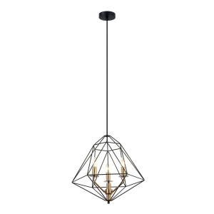 Pendul Maresmo 3xE14 metal negru/auriu Italux