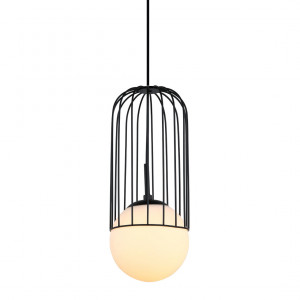 Pendul Matty 1xE27 metal/sticla negru Italux