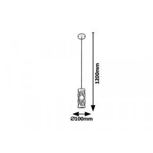 Pendul Oberon 1xE14 metal/sticla negru/fumuriu Rabalux