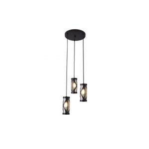 Pendul Oberon 3xE14 metal/sticla negru/fumuriu Rabalux RBL5339