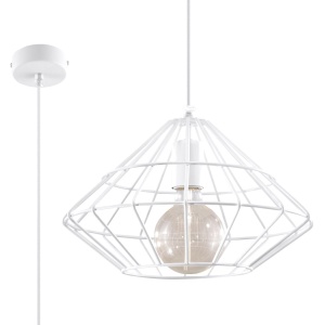 Pendul Umberto 1xE27 metal alb conic