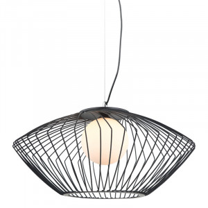 Pendul Zeno 1xE27 metal/sticla negru Italux