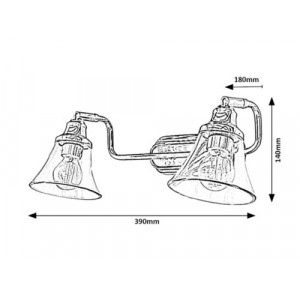 Plafoniera Antoine 2xE14 metal/sticla crom Rabalux