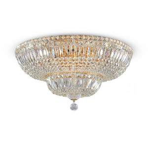 Plafoniera Basfor 16xE14 metal/cristal auriu Maytoni