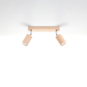 Plafoniera Berg 2xGU10 lemn natural wood tubular - Img 2