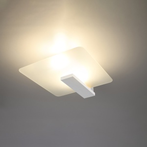 Plafoniera Lappo 2xE27 lemn/sticla alb patrat - Img 3