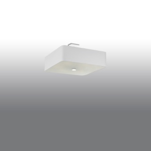 Plafoniera Lokko 45 5xE27 textil/sticla/metal alb patrat - Img 2