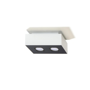 Plafoniera Mono 2xGU10 metal alb/negru rectangular - Img 2