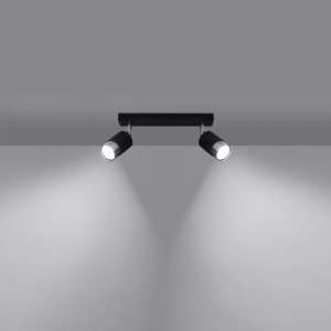 Plafoniera Nero 2xGU10 metal negru/crom tubular - Img 3