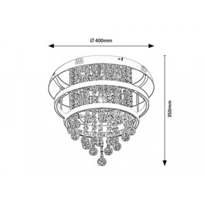 Plafoniera Pallas 3xE14 metal/acril crom/alb Rabalux