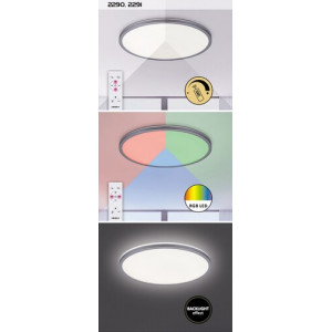Plafoniera Rasmus LED 22W acril argintiu/alb Rabalux
