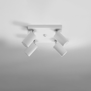 Plafoniera Ring 4xGU10 metal alb tubular - Img 2