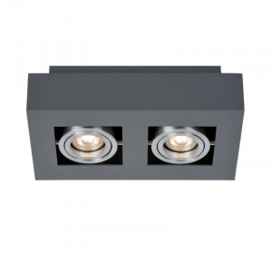 Spot aplicat Casemiro 2xGU10 metal negru/argintiu Italux