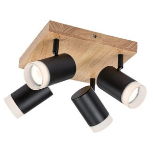 Spot bara Toras 4xGU10 metal/lemn stejar/negru Rabalux