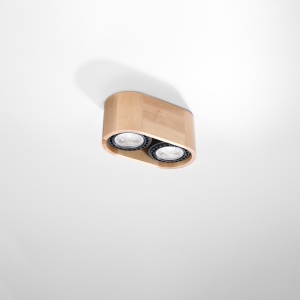 Spot Basic 2xGU10 lemn natural wood rotund - Img 2