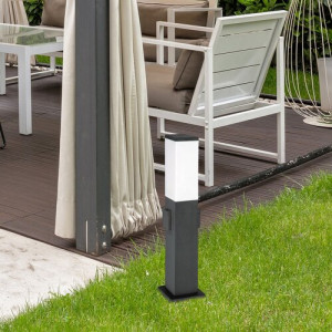 Stalp exterior Bonn 1xE27 metal/acril negru/alb Rabalux