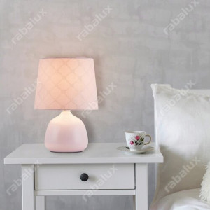Veioza Ellie 1xE14 ceramica/textil roz Rabalux