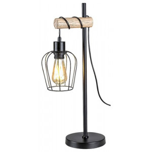Veioza Fabian 1xE27 metal/lemn negru Rabalux