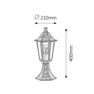 Veioza gradina Velence 1xE27 metal/sticla auriu antichizat Rabalux