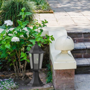 Veioza gradina Velence 1xE27 metal/sticla negru Rabalux