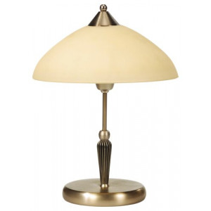 Veioza Regina 1xE14 metal/sticla bronz/crem Rabalux