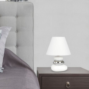 Veioza Salem 1xE14 ceramica/textil alb Rabalux