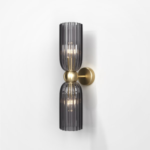 Aplica Antic 2xE14 metal/sticla auriu/fumuriu Maytoni