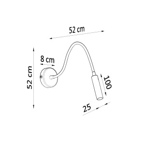 Aplica Axil 1xG9 metal negru tubular - Img 4