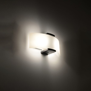 Aplica Emilio 2xE14 lemn/sticla wenge/alb rectangular - Img 3