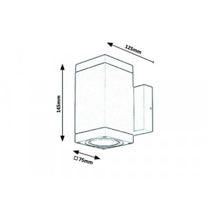 Aplica exterior Buffalo 2xGU10 metal/sticla antracit Rabalux