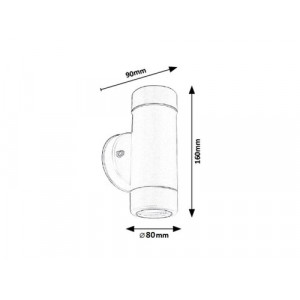 Aplica exterior Medina 1xGU10 acril negru/transparent Rabalux