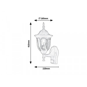 Aplica exterior Milano 1xE27 metal/sticla negru Rabalux