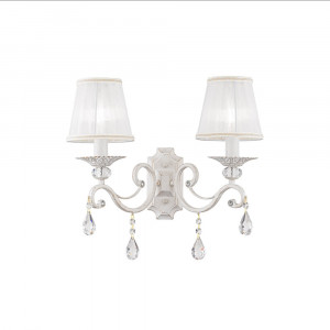 Aplica Grace 2xE14 metal/textil/cristal alb/auriu Maytoni
