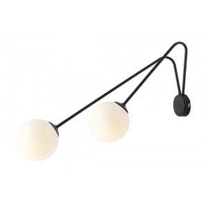 Aplica Holm M 2xE14 metal/sticla negru Aldex