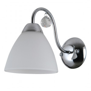Aplica Lugano 1xE27 metal/sticla crom/alb Italux