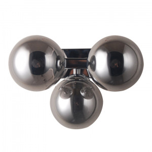 Aplica Marbelio 3xG9 metal/sticla crom/fumuriu Italux