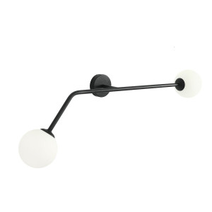 Aplica Pure H 2xE14 metal/sticla negru Aldex