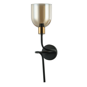 Aplica Servio 1xE14 metal/sticla negru/transparent Italux