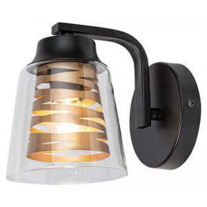 Aplica Zenaida 1xE27 metal/sticla negru/transparent Rabalux