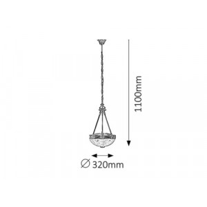 Candelabru Annabella 2xE27 metal/sticla bronz/alb Rabalux