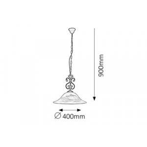Candelabru Dorothea 1xE27 metal/sticla negru/alb Rabalux