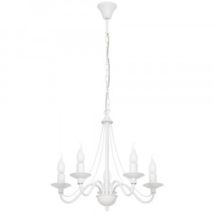 Candelabru Roza 5xE14 metal alb Aldex