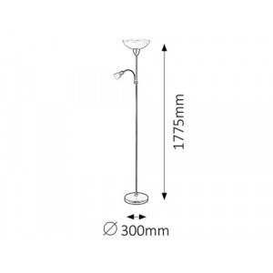 Lampadar Pearl classic 1+1xE27+E14 metal/sticla bronz/alb Rabalux