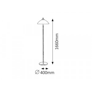 Lampadar Regina 1xE27 metal/sticla bronz/crem Rabalux